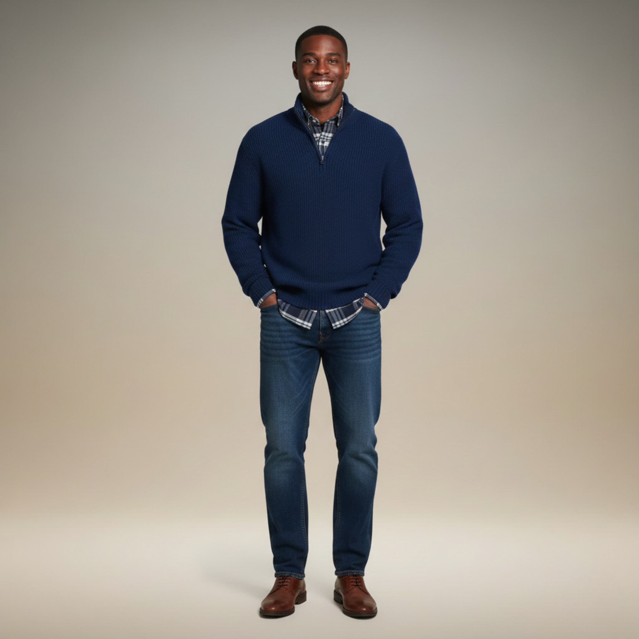 Ethan | Casual Loose Half Zip Mens Sweater