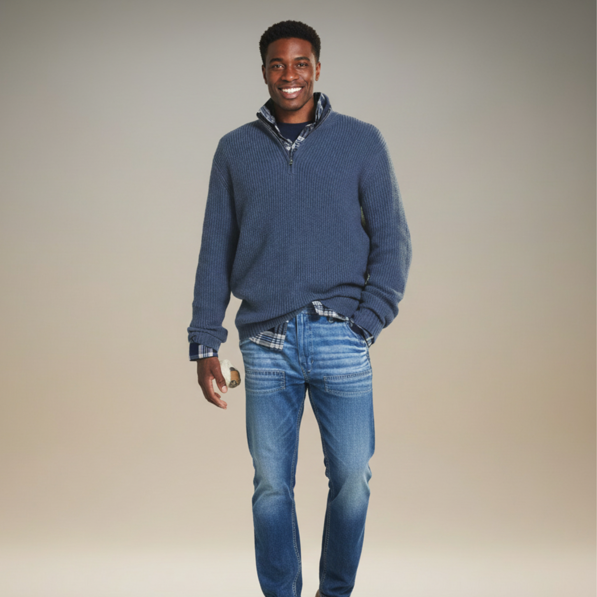 Ethan | Casual Loose Half Zip Mens Sweater