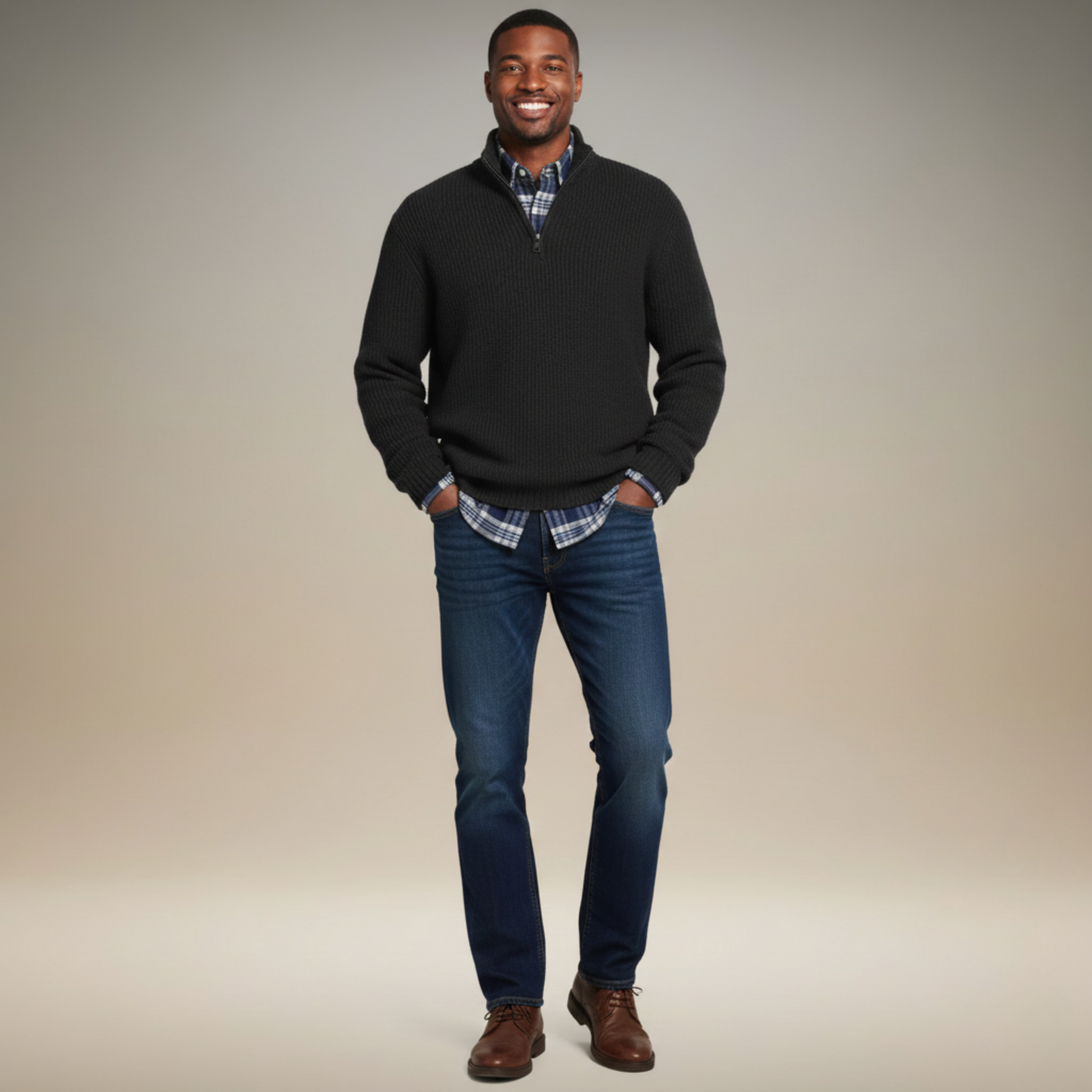 Ethan | Cozy Casual Mens Sweater with Zippered Collar