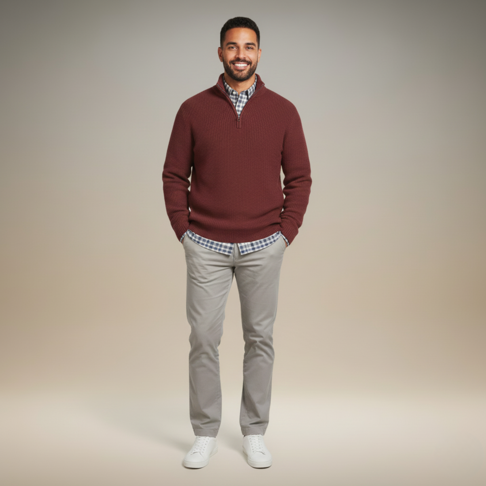 Ethan | Casual Loose Half Zip Mens Sweater