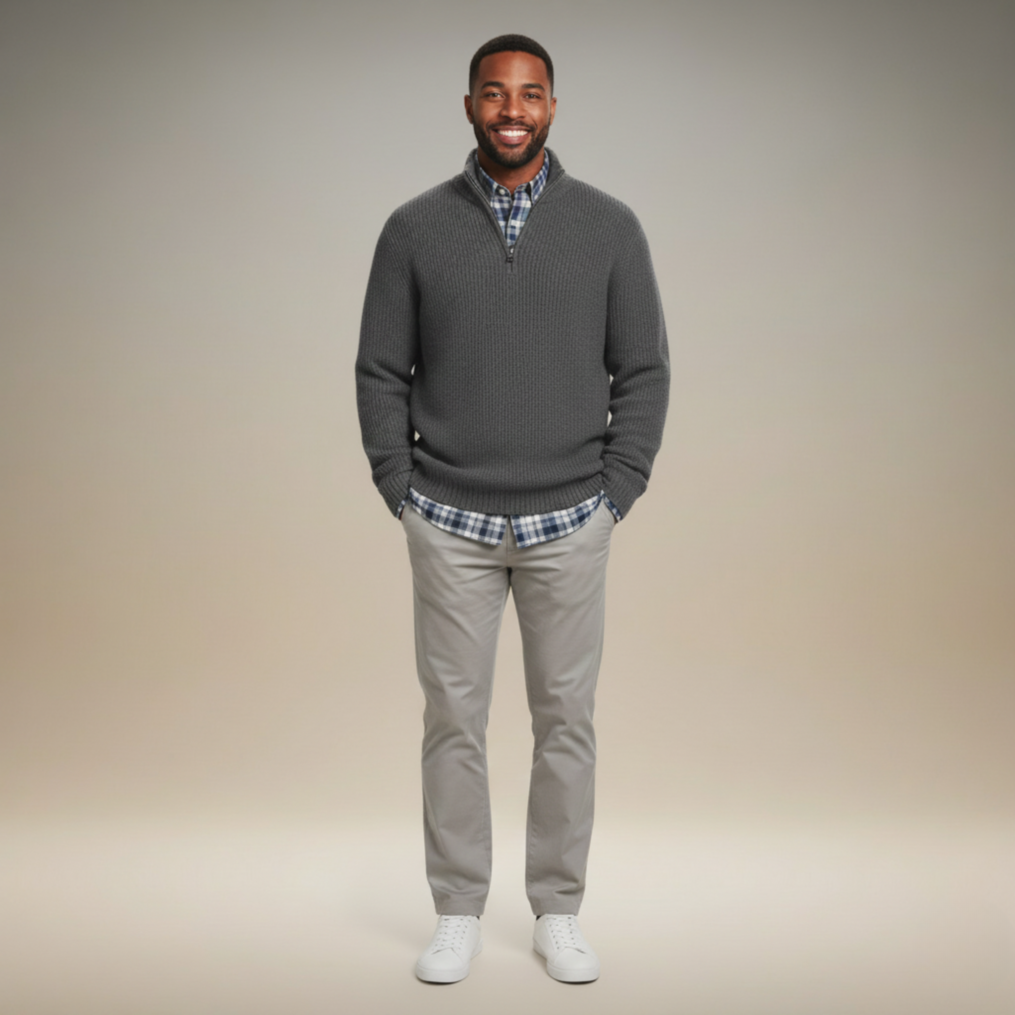 Ethan | Casual Loose Half Zip Mens Sweater